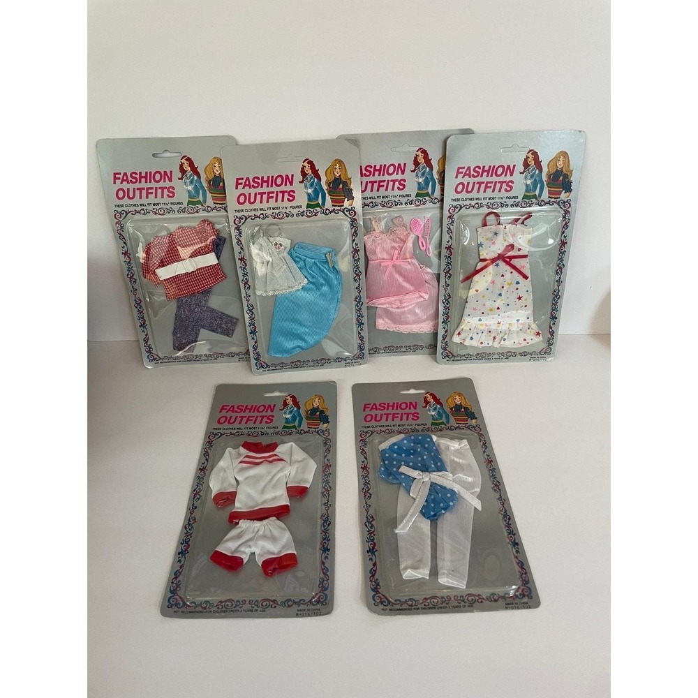 Rare Vintage New In Packaging Barbie outfits by "Fashion Outfits" 6 outfits